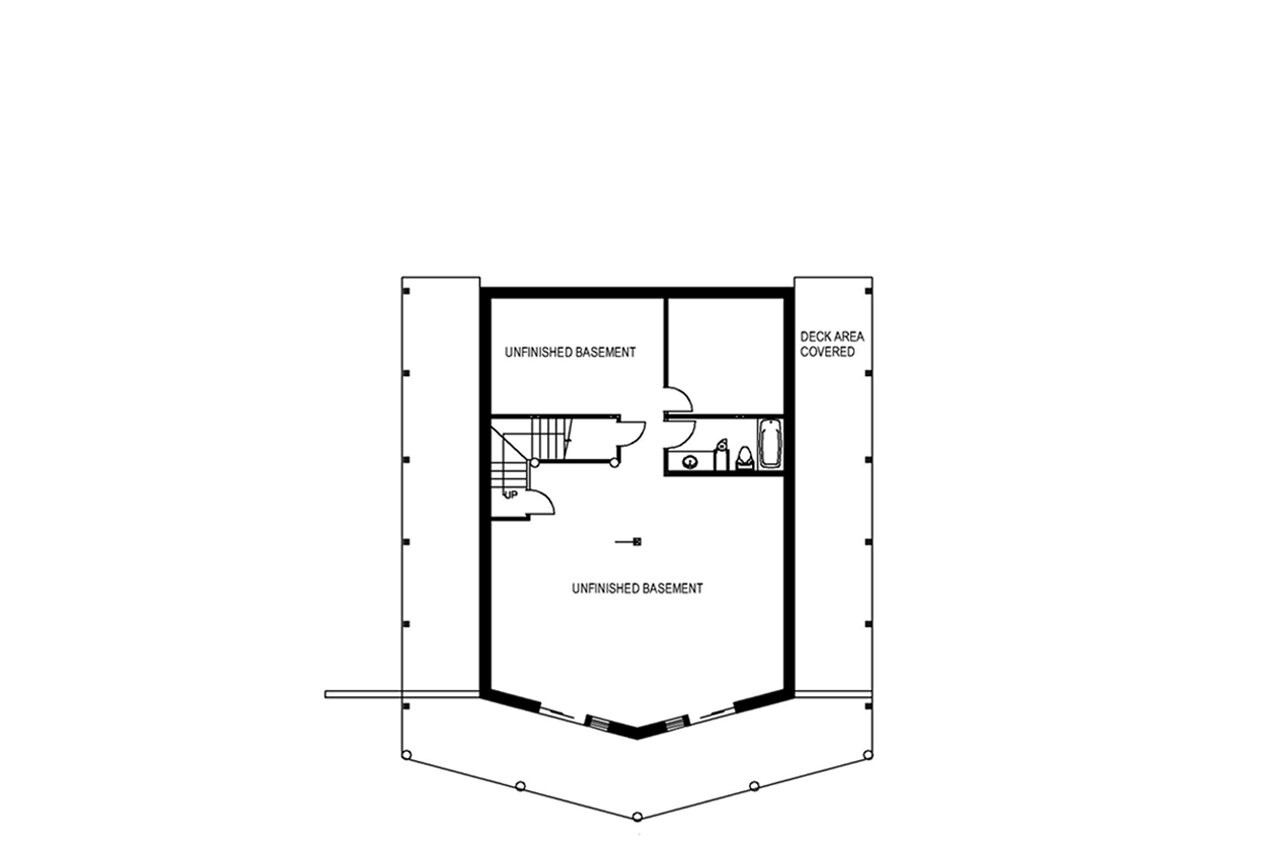 A-Frame House Plan - 61448 - Basement Floor Plan