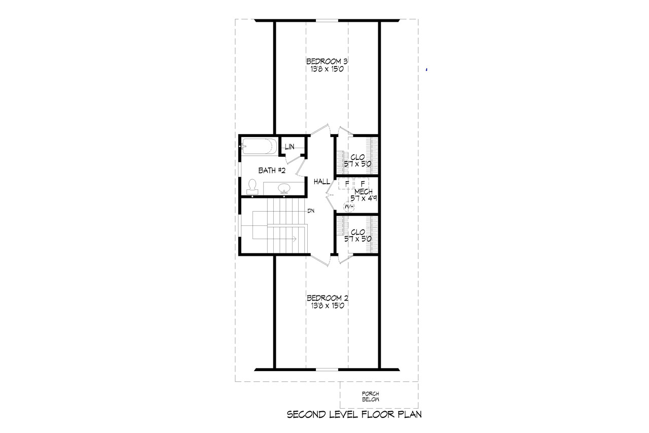 Secondary Image - Cottage House Plan - 61599 - 2nd Floor Plan