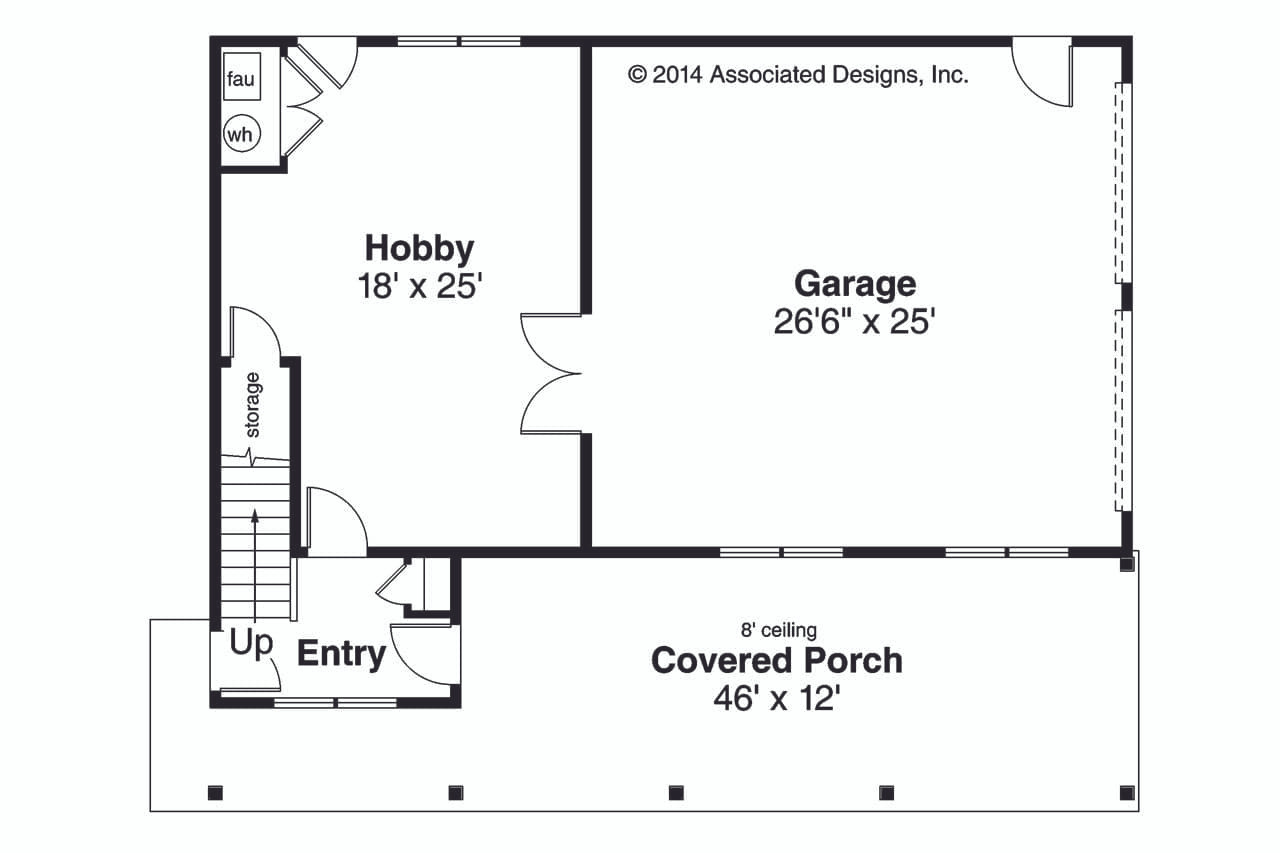 Craftsman House Plan - 62272 - 1st Floor Plan