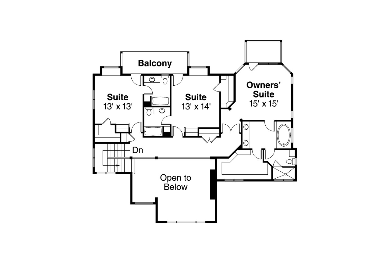 Secondary Image - Mediterranean House Plan - Summerdale 62387 - 2nd Floor Plan