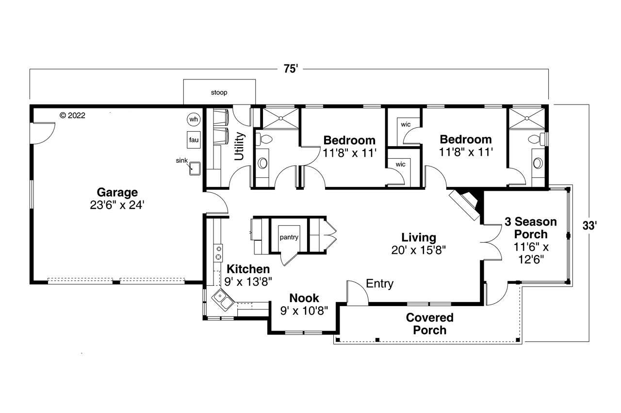 Country House Plan - Sandpiper 62541 - 1st Floor Plan