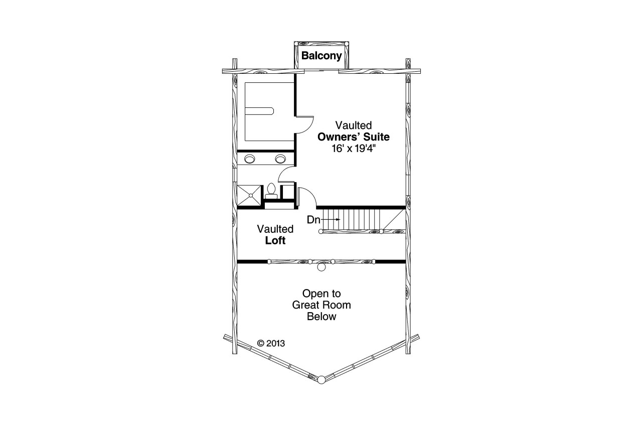 Secondary Image - A-Frame House Plan - Eagleton 62662 - 2nd Floor Plan