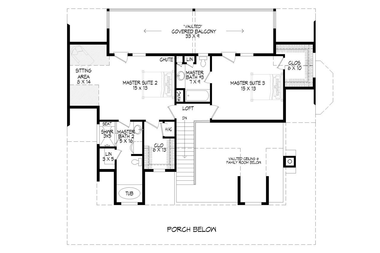 Secondary Image - Country House Plan - Puu Lani Ranch 62696 - 2nd Floor Plan