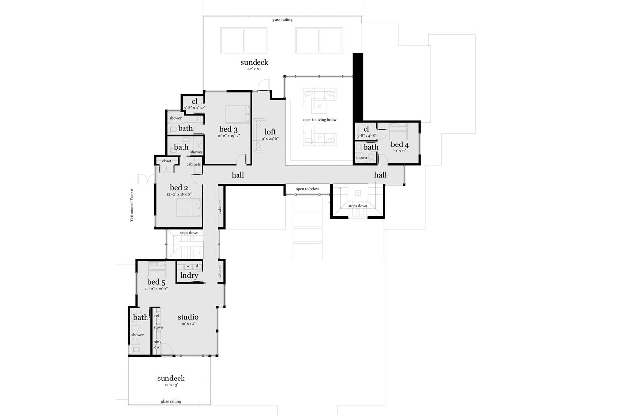 Modern House Plan - Cottonseed 62724 - 2nd Floor Plan