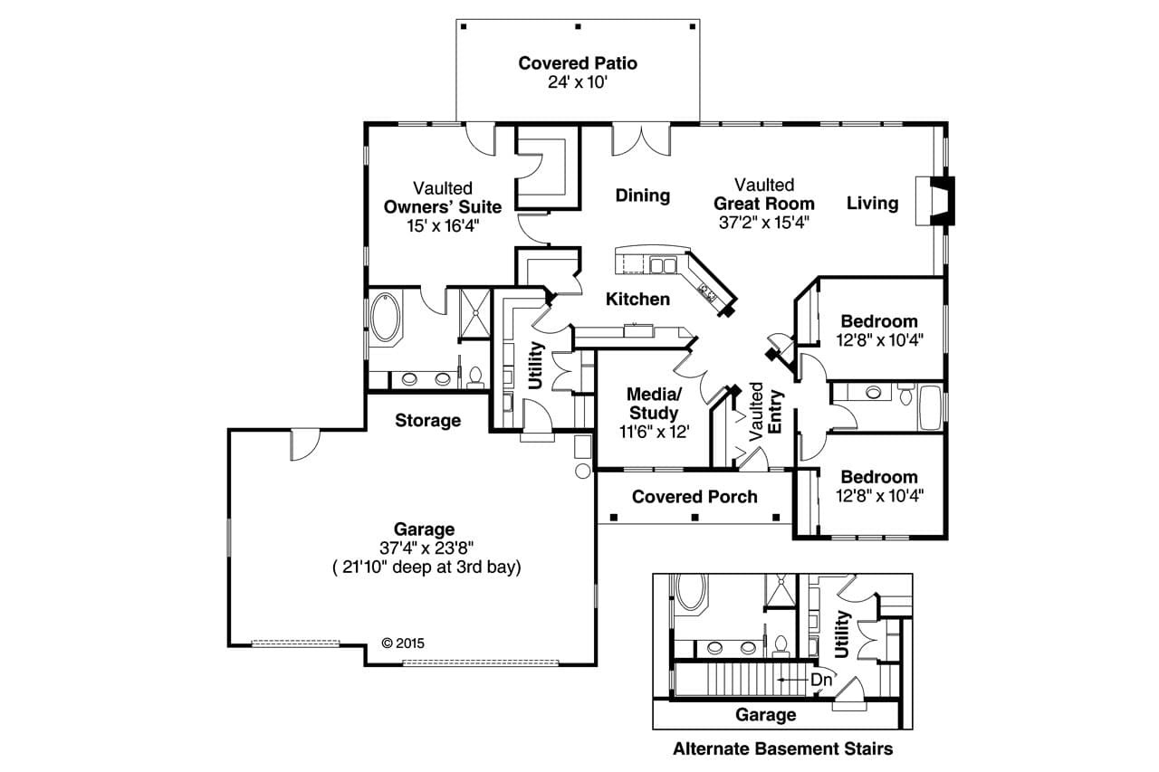 Prairie House Plan - Heartshaven 62734 - 1st Floor Plan