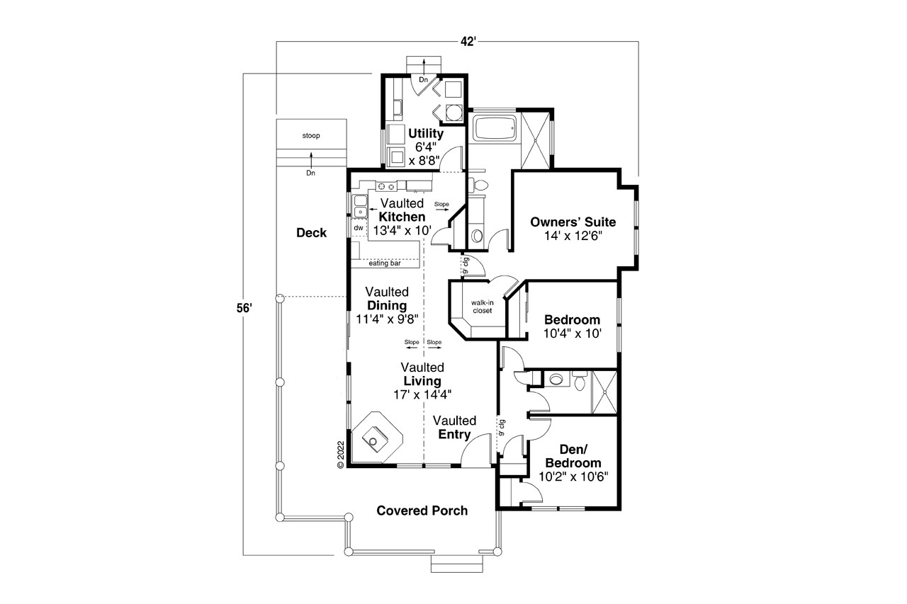 Country House Plan - Woods Creek 62805 - 1st Floor Plan