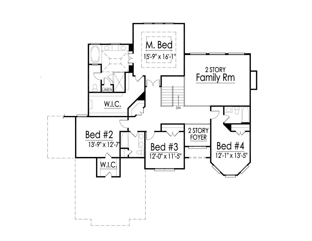 Traditional House Plan - 62995 - 2nd Floor Plan