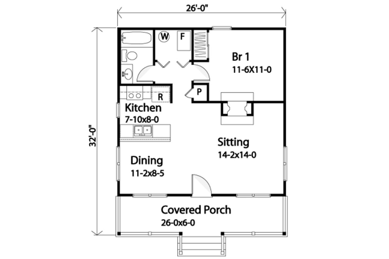 Traditional House Plan - 63002 - 1st Floor Plan