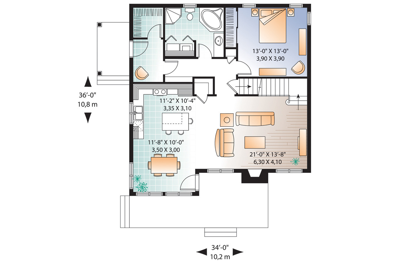 Farmhouse House Plan - Lindsay 63043 - 1st Floor Plan