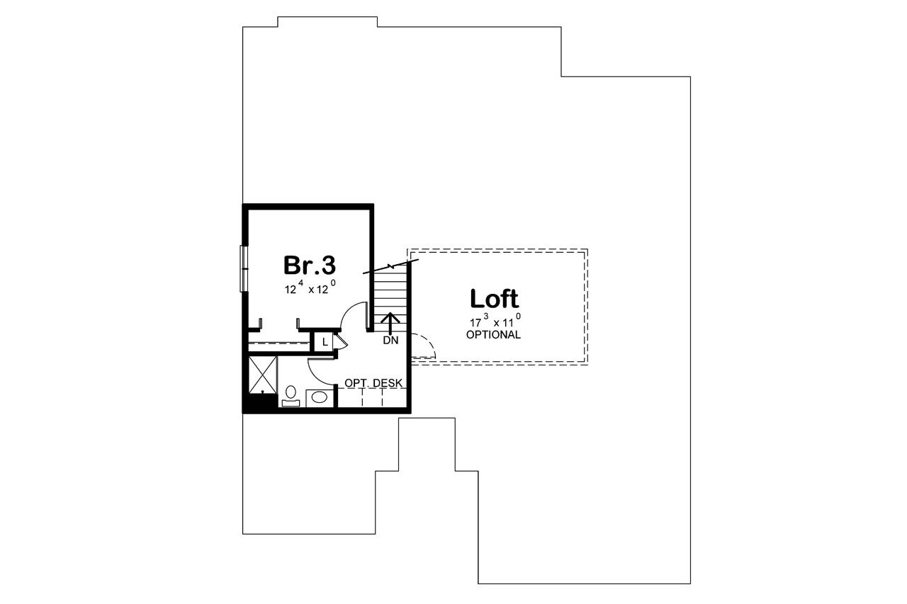 Secondary Image - Craftsman House Plan - Timber Grove 63598 - 2nd Floor Plan