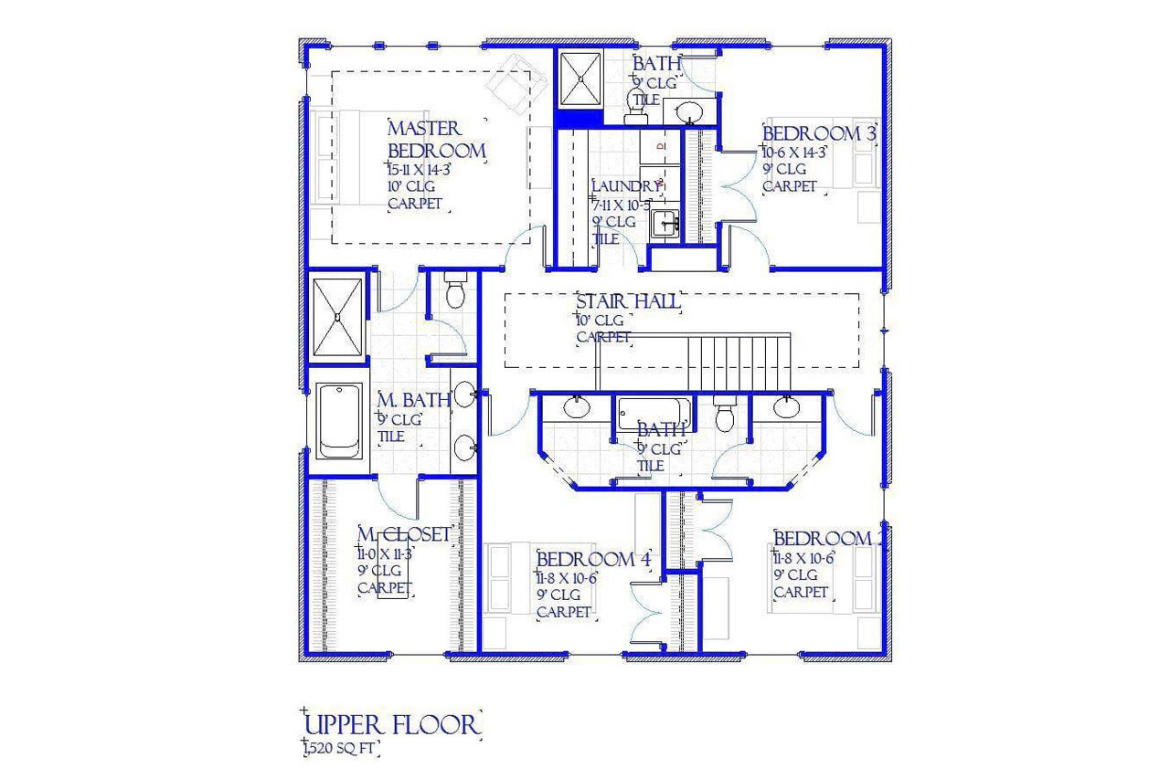 Secondary Image - Traditional House Plan - Newport 63656 - 2nd Floor Plan