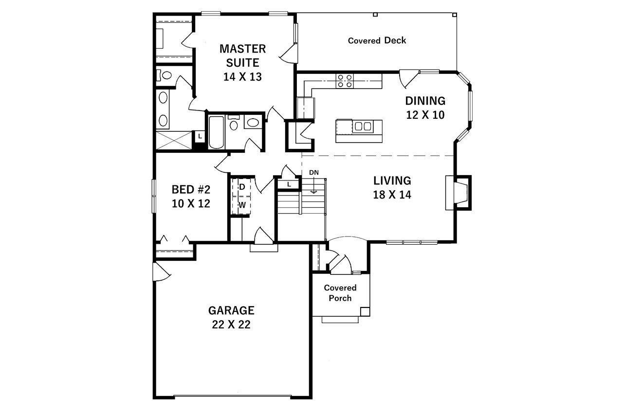Traditional House Plan - 63933 - 1st Floor Plan