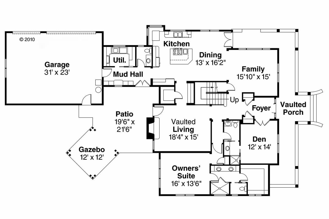 Country House Plan - Coburg 64002 - 1st Floor Plan