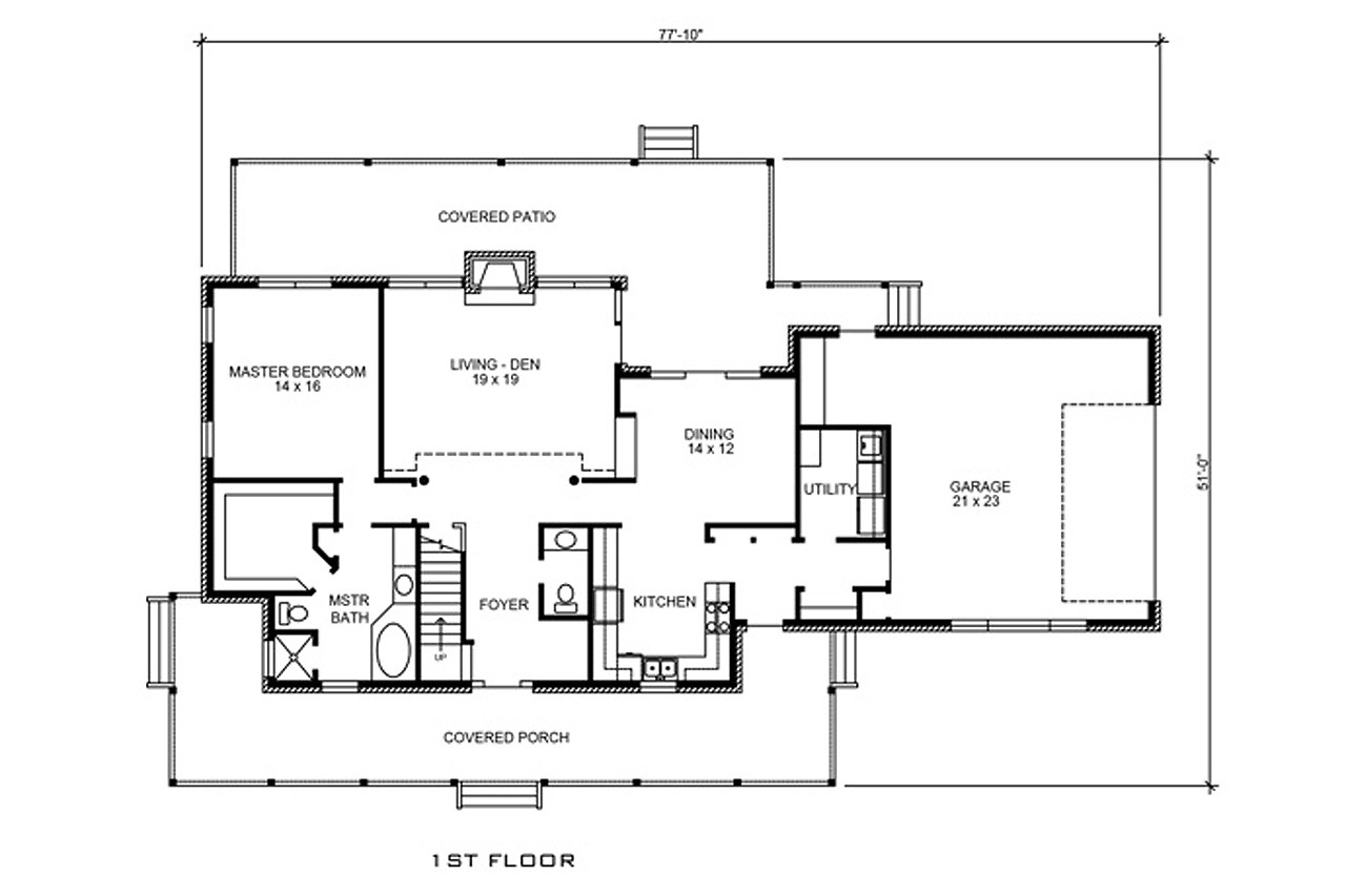 European House Plan - Fair Oaks 64020 - 1st Floor Plan