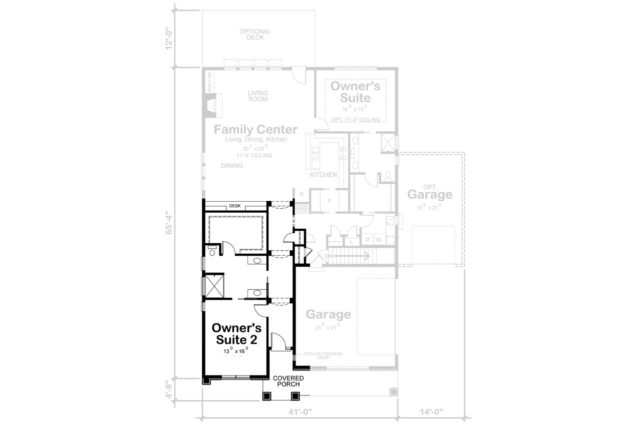 Traditional House Plan - Wilmert Grove 64194 - Optional Floor Plan