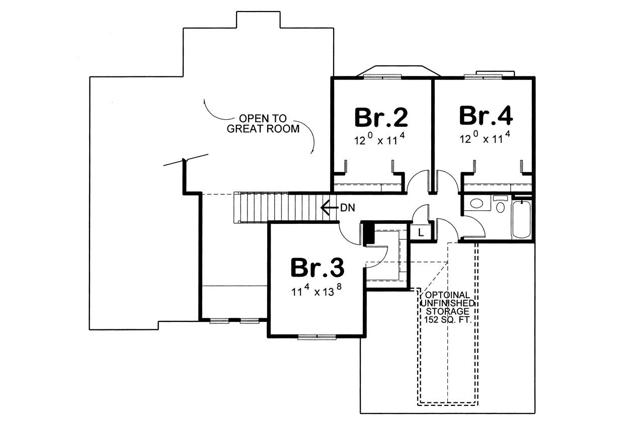 Craftsman House Plan - Flockhart 64237 - 2nd Floor Plan