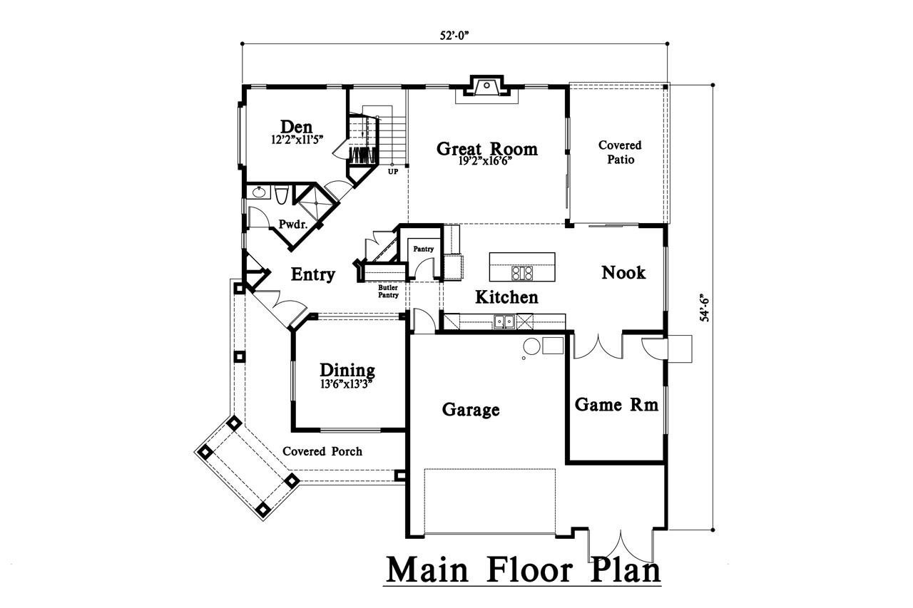 Craftsman House Plan - 64332 - 1st Floor Plan