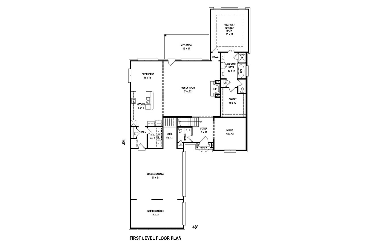 European House Plan - 64512 - 1st Floor Plan