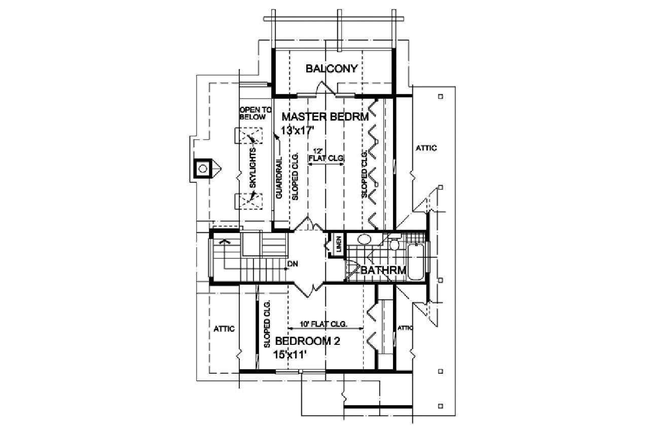 Secondary Image - Cottage House Plan - Seagate 64588 - 2nd Floor Plan