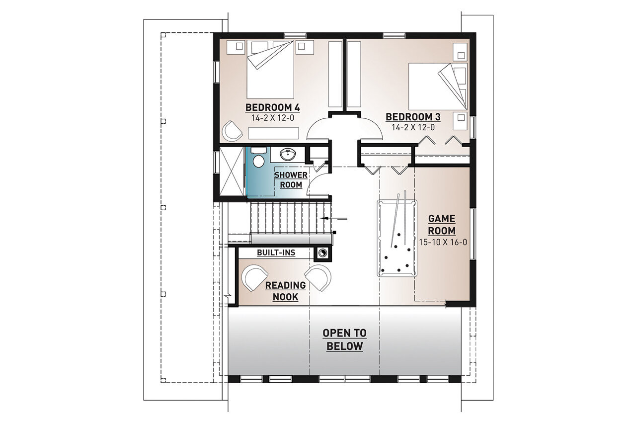 Secondary Image - Cottage House Plan - Laurentien 64805 - 2nd Floor Plan