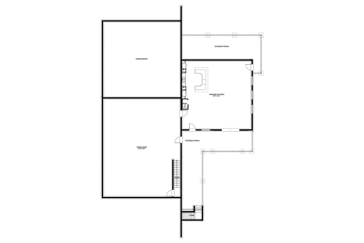 Farmhouse House Plan - Danfors 64927 - Basement Floor Plan