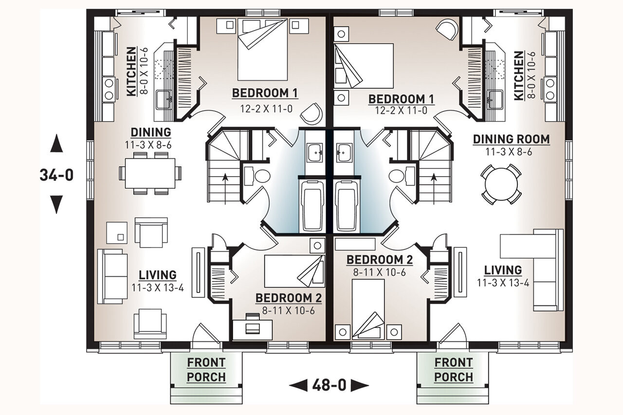 Ranch House Plan - Daunais 65064 - 1st Floor Plan