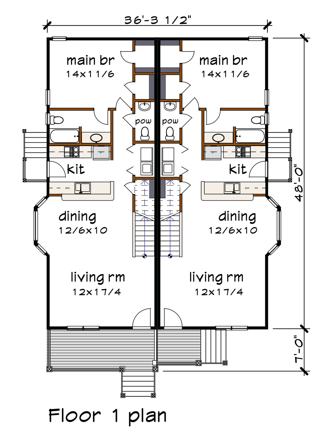 Craftsman House Plan - 65334 - 1st Floor Plan