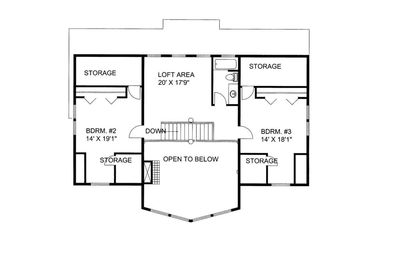 Lodge Style House Plan - 65404 - 2nd Floor Plan