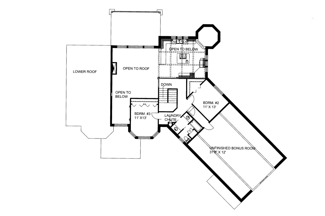 Modern House Plan - 65463 - 2nd Floor Plan