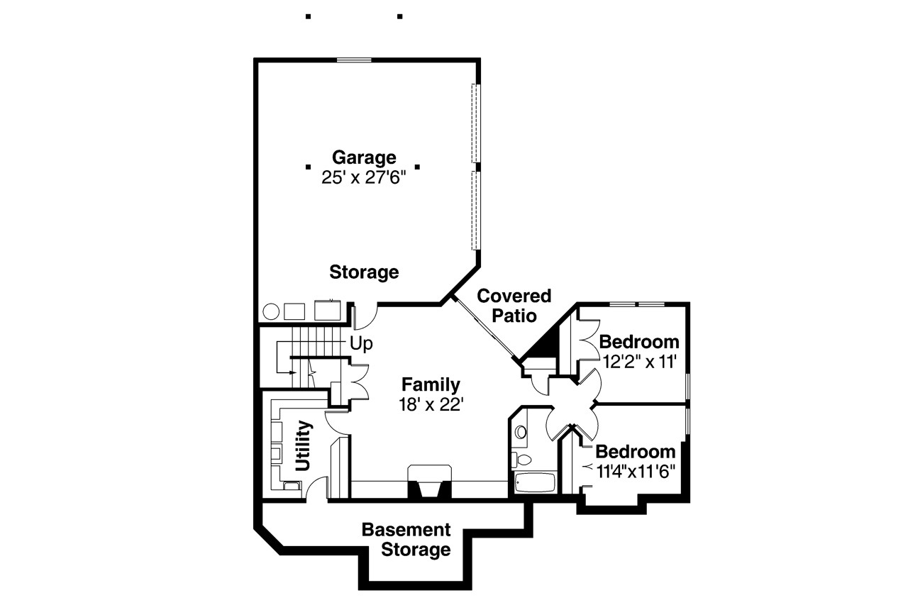 Secondary Image - Craftsman House Plan - Keystone 65500 - Basement Floor Plan