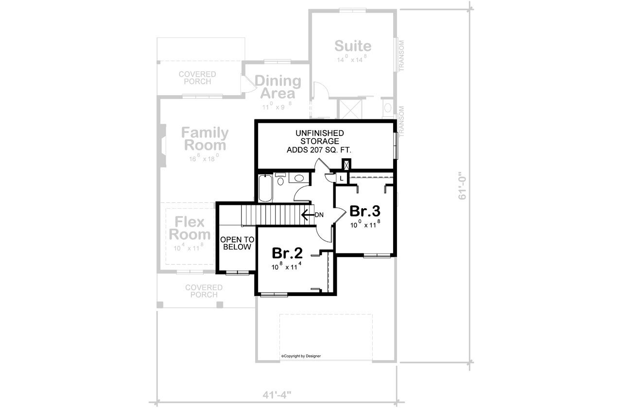 Secondary Image - Modern House Plan - Haffen Modern 65698 - 2nd Floor Plan