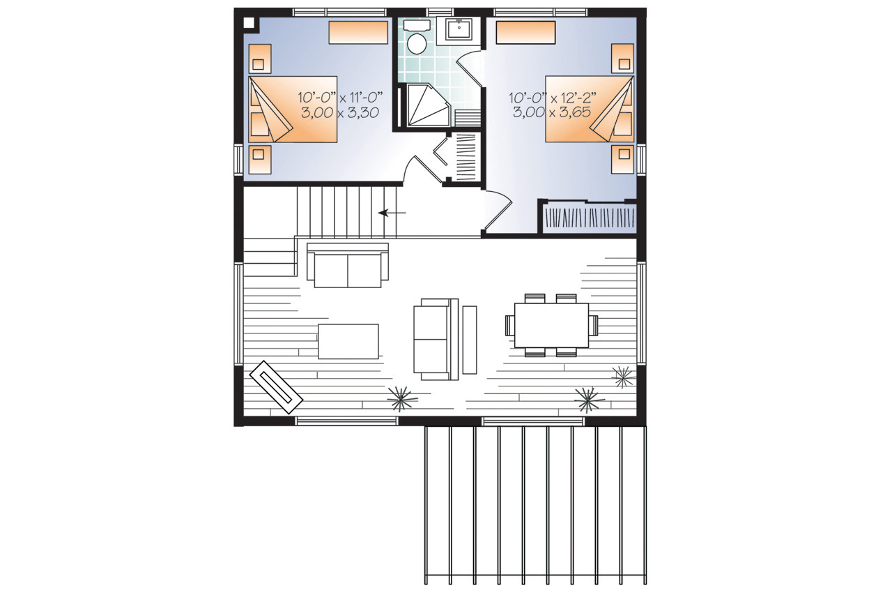 Secondary Image - Modern House Plan - NOYO 65768 - 2nd Floor Plan