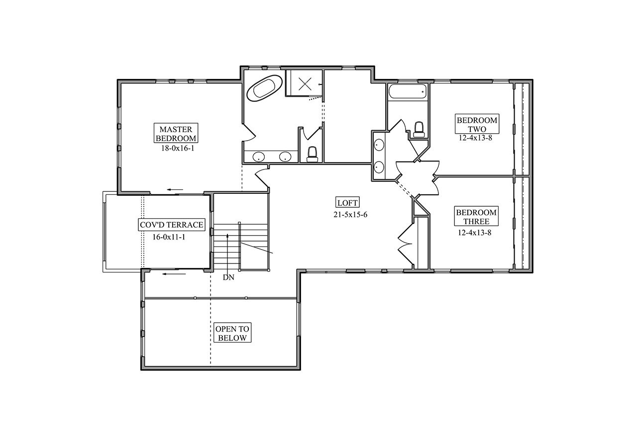 Craftsman House Plan - Woodcliff 65881 - 2nd Floor Plan