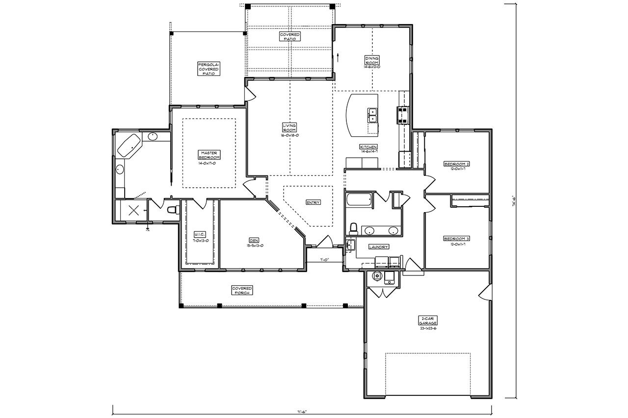 Craftsman House Plan - Riverside 65939 - 1st Floor Plan