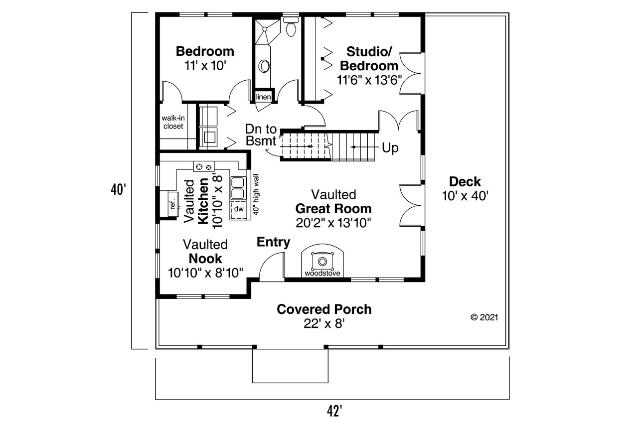 Cottage House Plan - Cordell 66144 - 1st Floor Plan