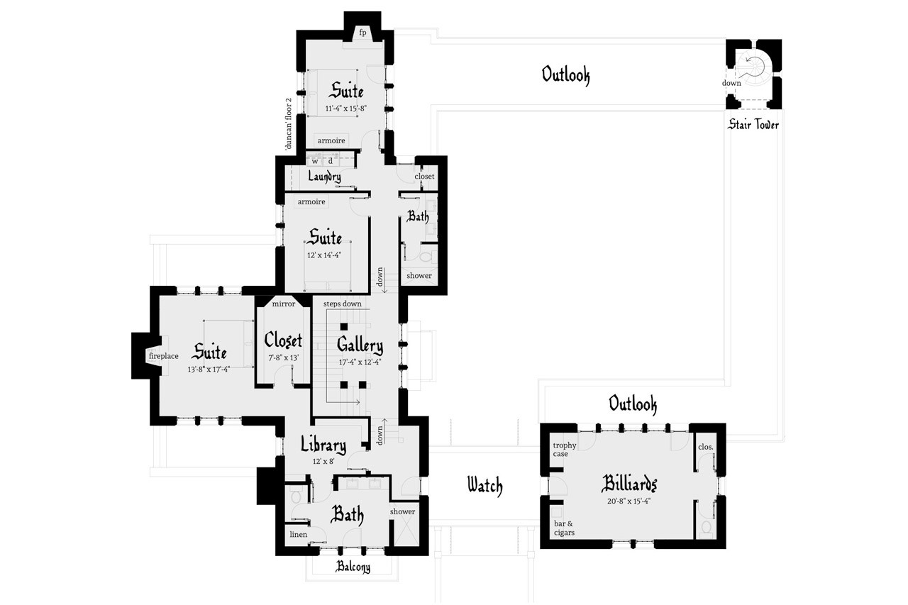 Secondary Image - European House Plan - Duncan 66192 - 2nd Floor Plan