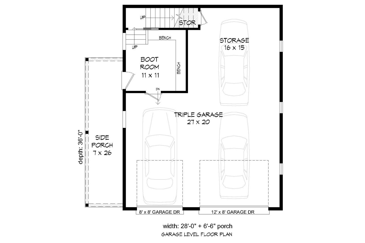 Farmhouse House Plan - 66575 - 1st Floor Plan