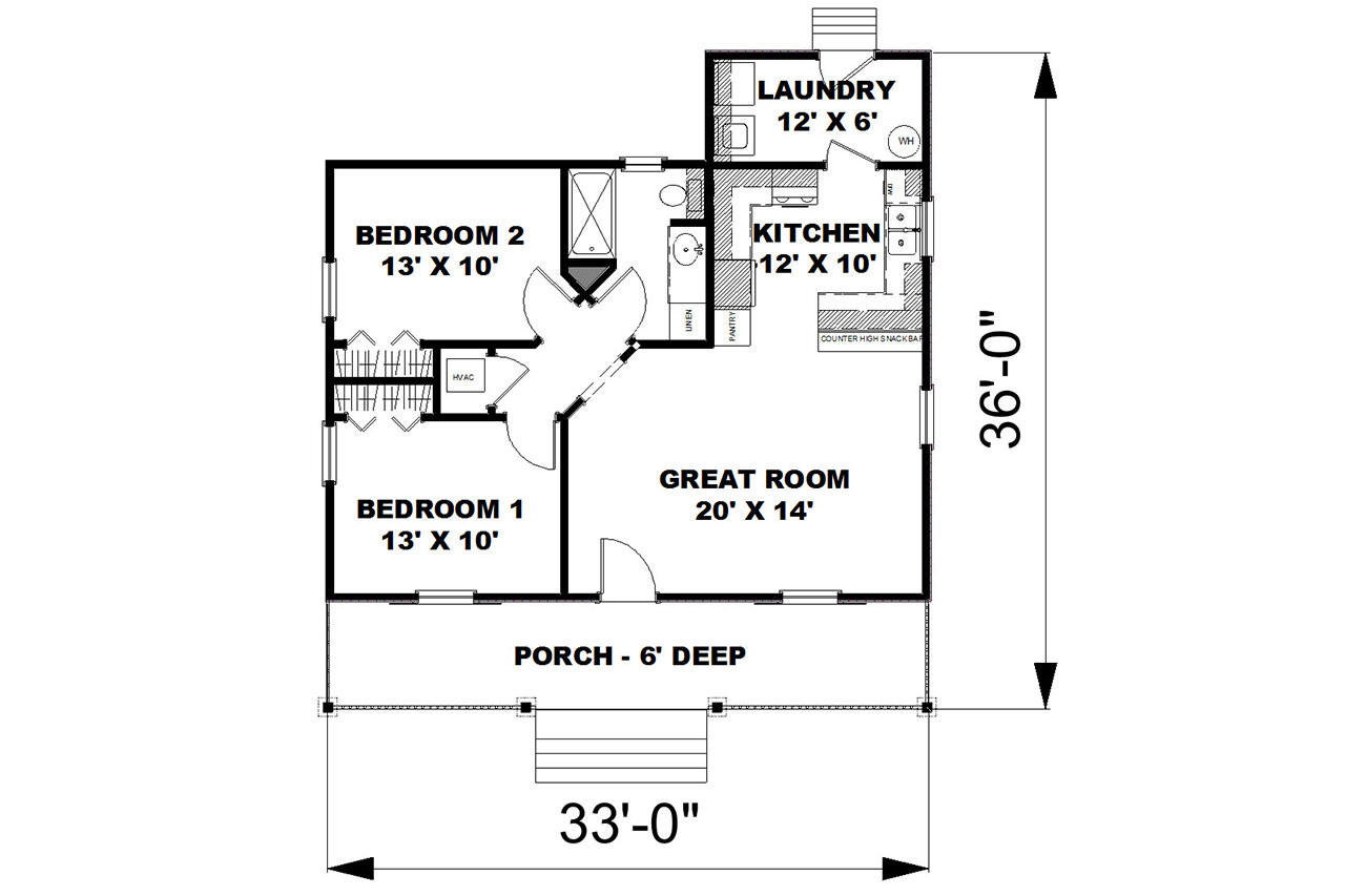 Classic House Plan - 66658 - 1st Floor Plan