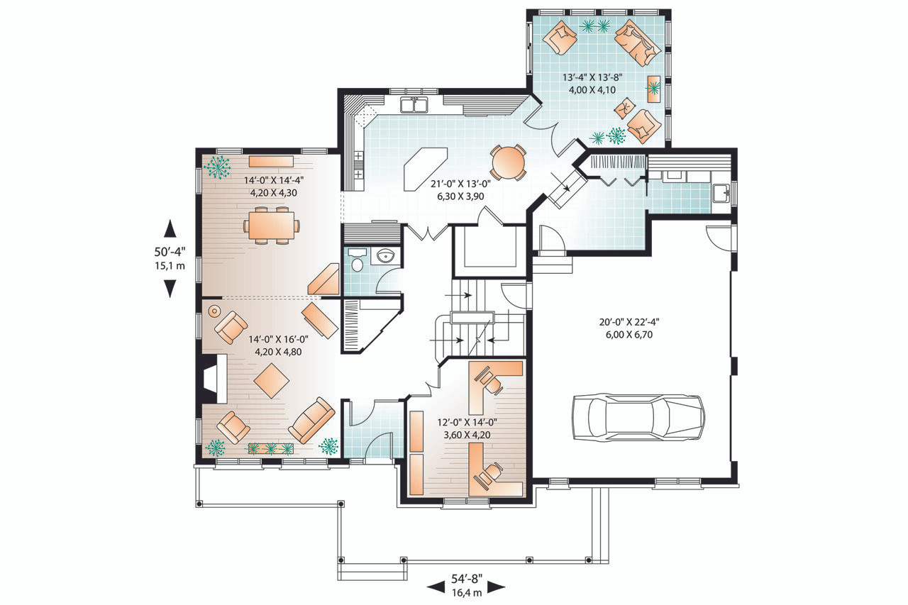 Country House Plan - Marseille 2 66735 - 1st Floor Plan