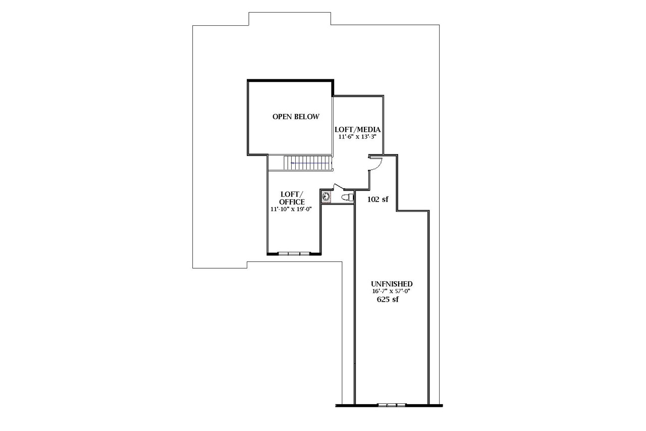 Secondary Image - Craftsman House Plan - Clarendon C 66809 - 2nd Floor Plan
