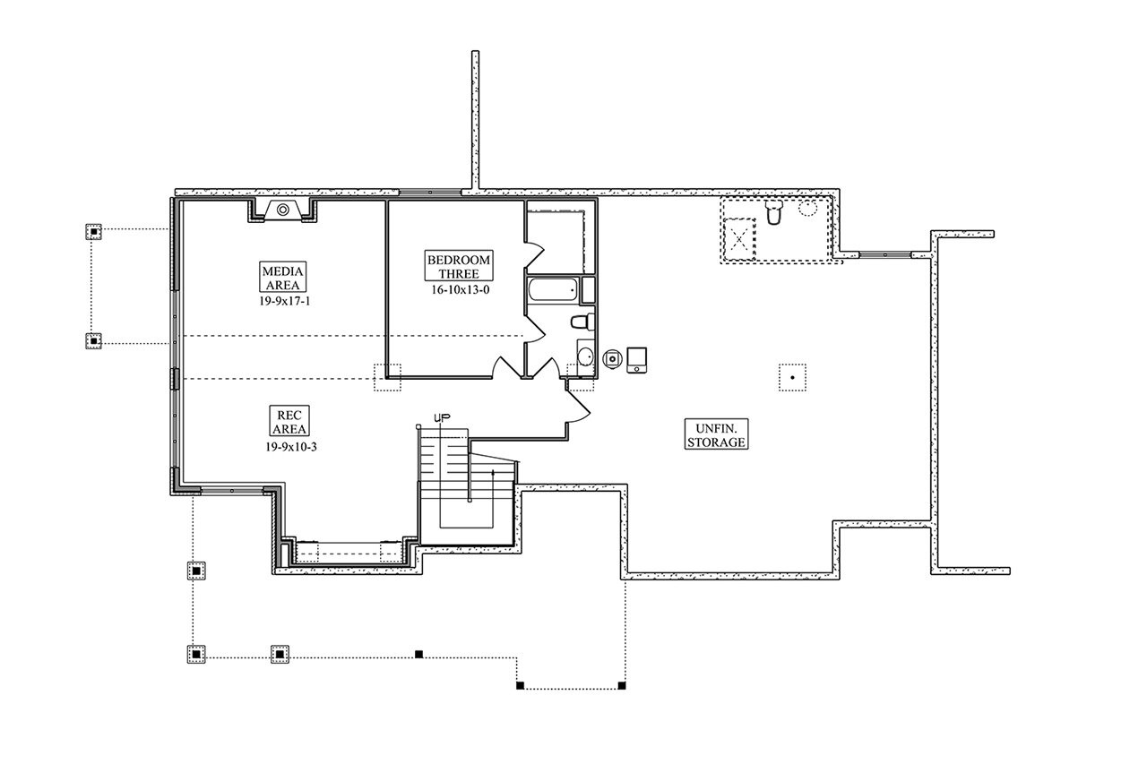 Farmhouse House Plan - Hunsley Road 66904 - Basement Floor Plan