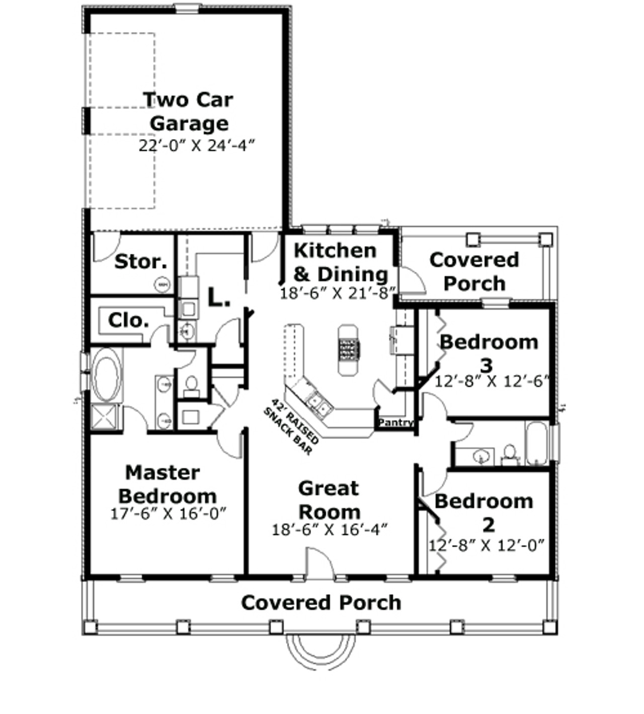 Country House Plan - 67225 - 1st Floor Plan