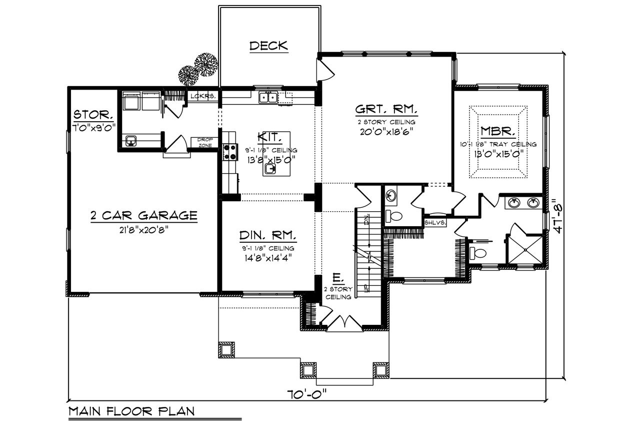 Craftsman House Plan - 67275 - 1st Floor Plan