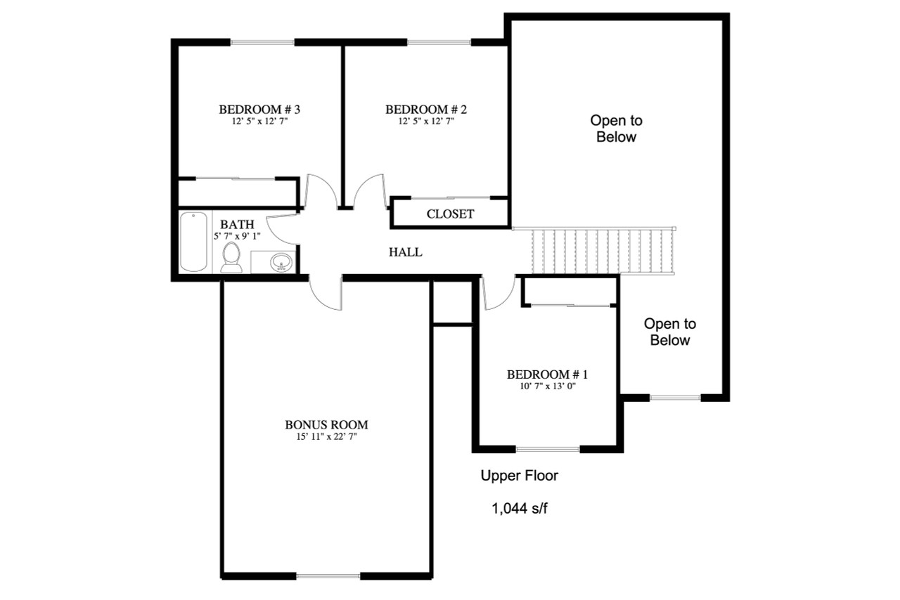 Secondary Image - Traditional House Plan - Bell 67360 - 2nd Floor Plan