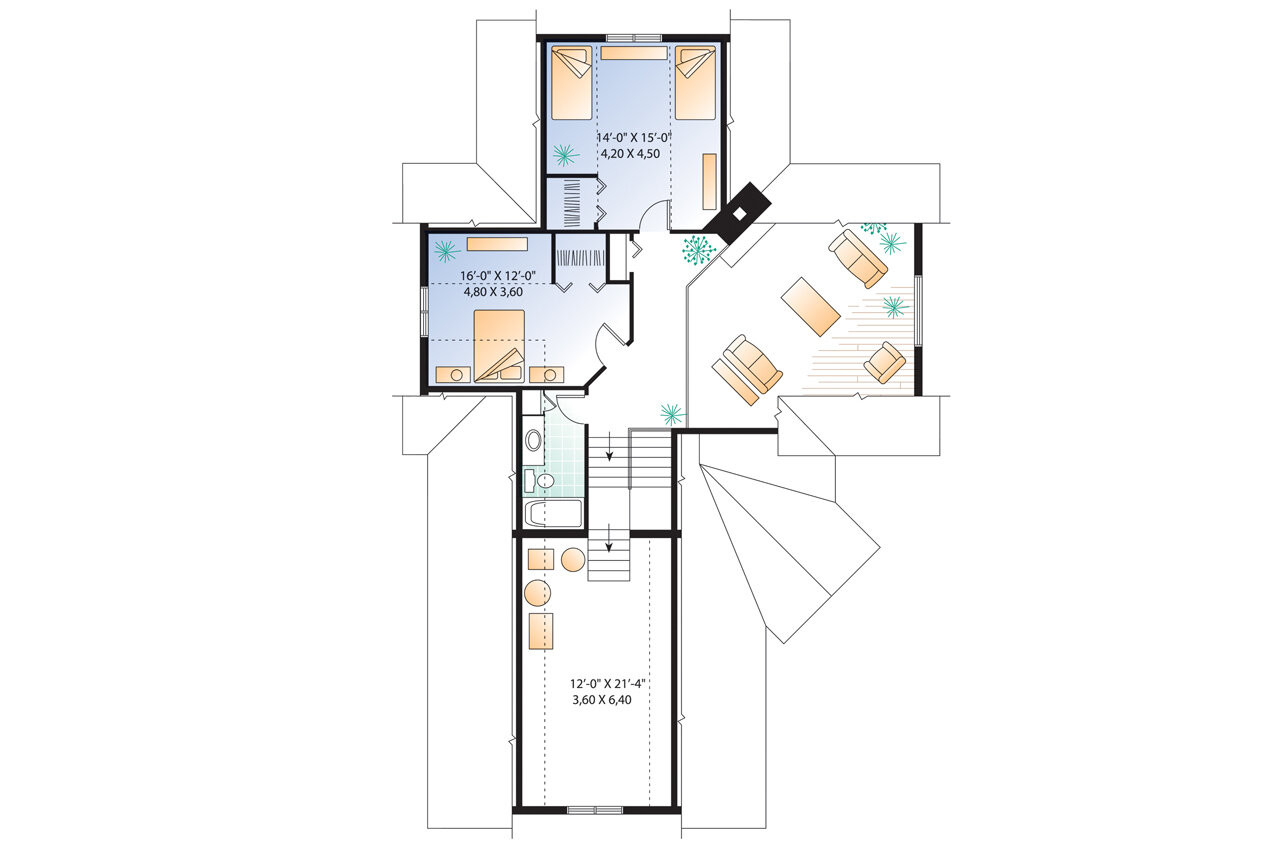 Traditional House Plan - Journey's Edge 67481 - 2nd Floor Plan