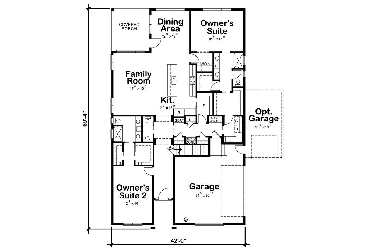 Traditional House Plan - Arienne 67672 - 1st Floor Plan