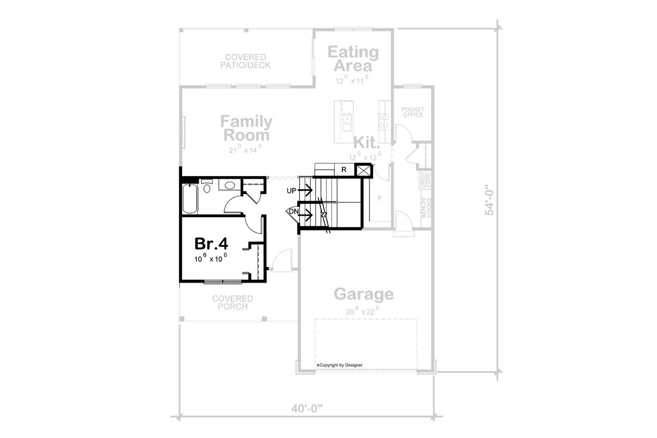 Farmhouse House Plan - Lillian Modern 67829 - Optional Floor Plan