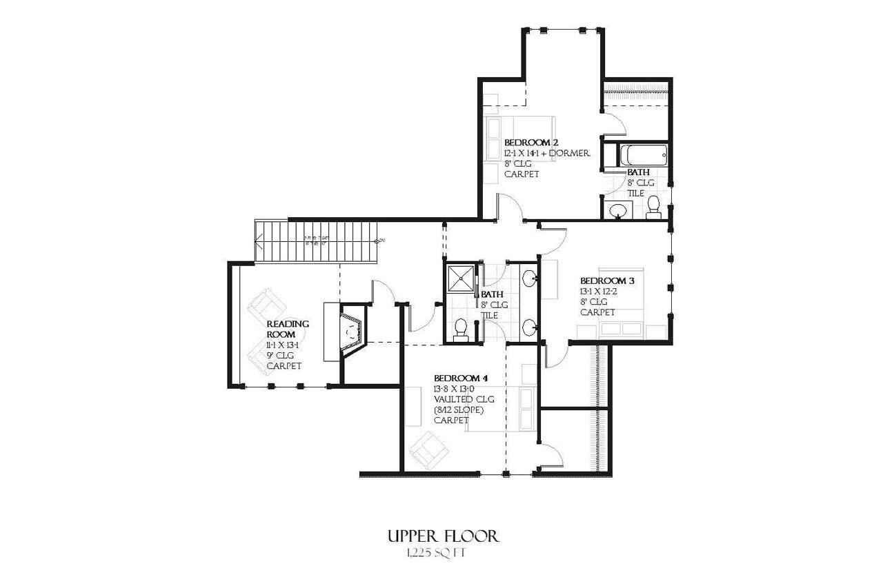 Secondary Image - Tudor House Plan - Raven 68168 - 2nd Floor Plan