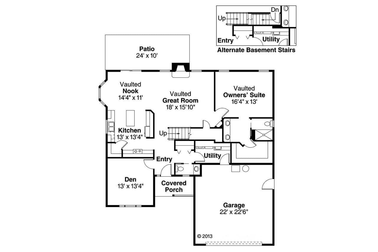 Country House Plan - Radbourne 68364 - 1st Floor Plan