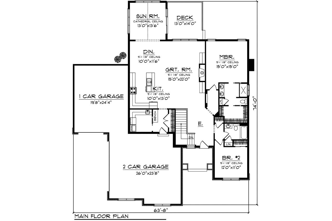 Craftsman House Plan - 68372 - 1st Floor Plan